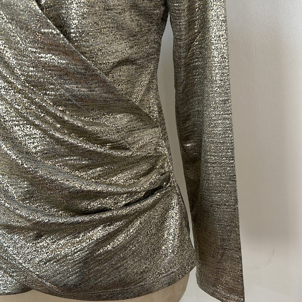 SOFT SURROUNDING  STELLA TOP WOMEN SIZE S LONG SLEEVES NEUTRAL FOIL NEW - Picture 6 of 12